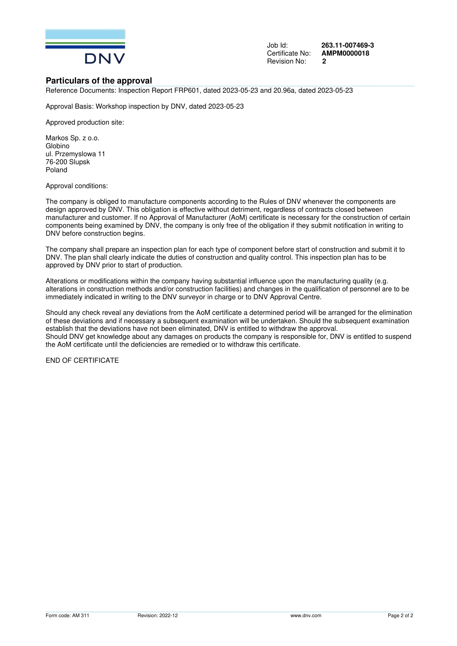 Approval of Manufacturer Certificate (EN) p2